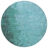 Piper Looms Chantille Modern ACN1904 Teal Machine Washable Area Rug Round Main Image