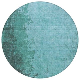 Piper Looms Chantille Modern ACN1904 Teal Machine Washable Area Rug Round Main Image
