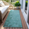 Piper Looms Chantille Modern ACN1904 Teal Machine Washable Area Rug Runner Outdoor Lifestyle Image Feature