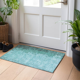 Piper Looms Chantille Modern ACN1904 Teal Machine Washable Area Rug Scatter Lifestyle Image Feature