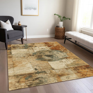 Piper Looms Chantille Global ACN1905 Beige Machine Washable Area Rug Lifestyle Image Feature