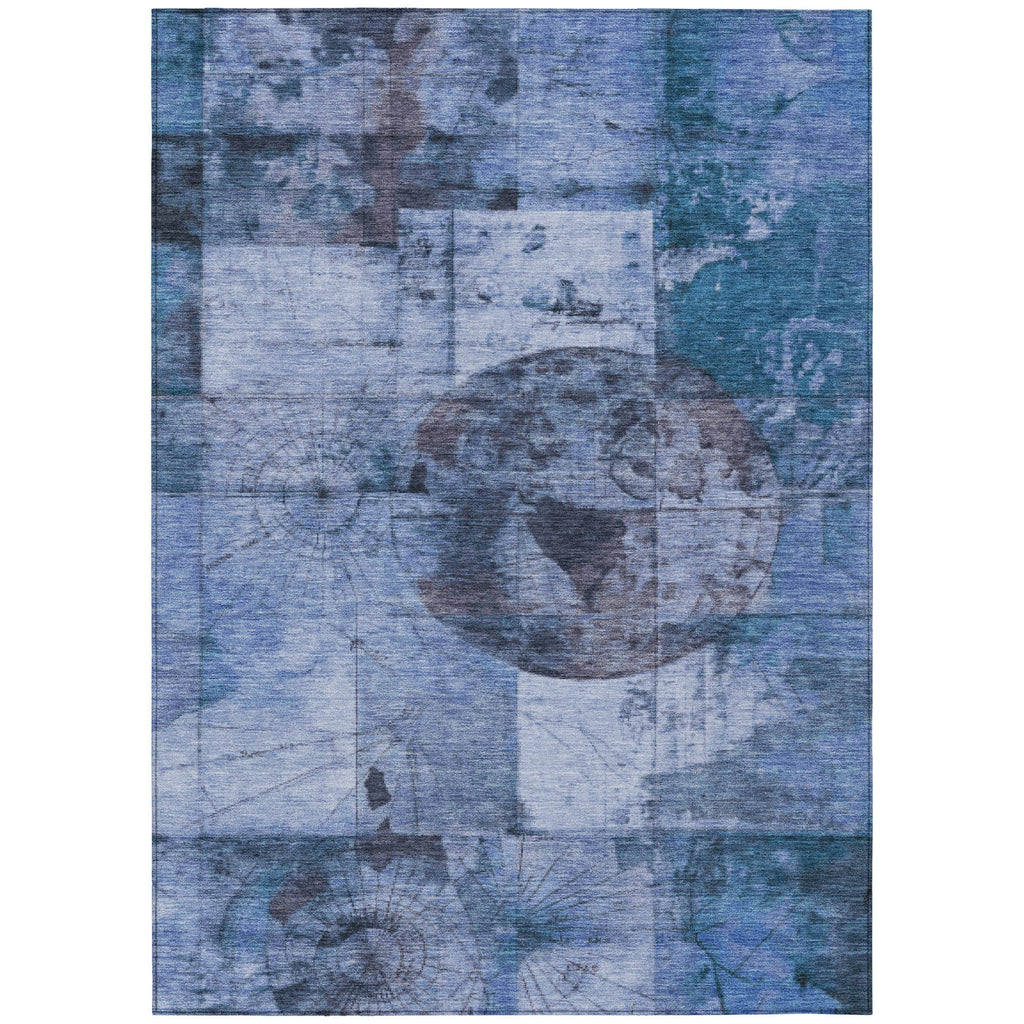 Piper Looms Chantille Global ACN1905 Blue Machine Washable Area Rug main image