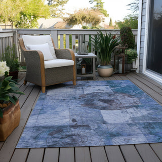 Piper Looms Chantille Global ACN1905 Blue Machine Washable Area Rug Outdoor Lifestyle Image Feature