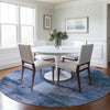 Piper Looms Chantille Global ACN1905 Blue Machine Washable Area Rug Round Lifestyle Image Feature
