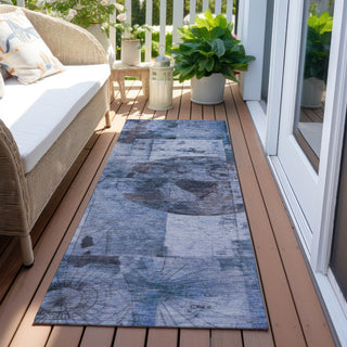 Piper Looms Chantille Global ACN1905 Blue Machine Washable Area Rug Runner Outdoor Lifestyle Image Feature