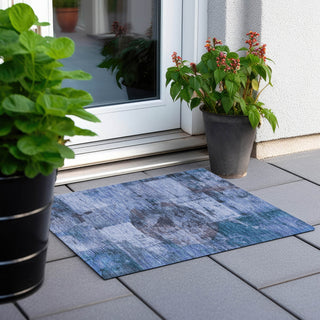Piper Looms Chantille Global ACN1905 Blue Machine Washable Area Rug Scatter Outdoor Lifestyle Image Feature