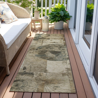 Piper Looms Chantille Global ACN1905 Taupe Machine Washable Area Rug Runner Outdoor Lifestyle Image Feature