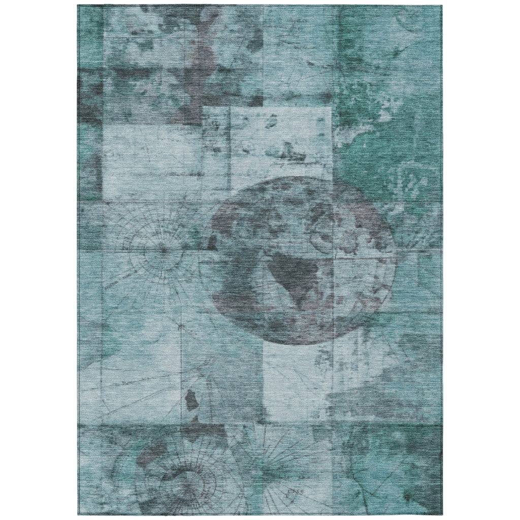 Piper Looms Chantille Global ACN1905 Teal Machine Washable Area Rug main image