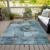 Piper Looms Chantille Global ACN1905 Teal Machine Washable Area Rug Outdoor Lifestyle Image Feature