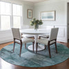 Piper Looms Chantille Global ACN1905 Teal Machine Washable Area Rug Round Lifestyle Image Feature