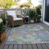 Piper Looms Chantille Geometric ACN1906 Blue Machine Washable Area Rug Outdoor Lifestyle Image Feature