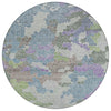 Piper Looms Chantille Geometric ACN1906 Blue Machine Washable Area Rug Round Main Image
