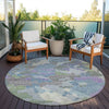 Piper Looms Chantille Geometric ACN1906 Blue Machine Washable Area Rug Round Outdoor Lifestyle Image Feature