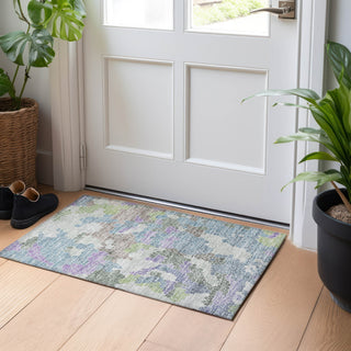 Piper Looms Chantille Geometric ACN1906 Blue Machine Washable Area Rug Scatter Lifestyle Image Feature