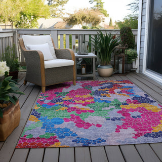 Piper Looms Chantille Geometric ACN1906 Blush Machine Washable Area Rug Outdoor Lifestyle Image Feature