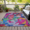 Piper Looms Chantille Geometric ACN1906 Blush Machine Washable Area Rug Outdoor Lifestyle Image Feature