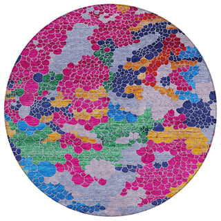 Piper Looms Chantille Geometric ACN1906 Blush Machine Washable Area Rug Round Main Image