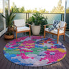 Piper Looms Chantille Geometric ACN1906 Blush Machine Washable Area Rug Round Outdoor Lifestyle Image Feature