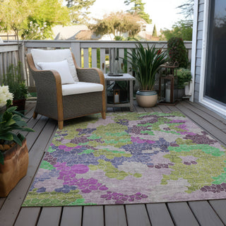 Piper Looms Chantille Geometric ACN1906 Fern Machine Washable Area Rug Outdoor Lifestyle Image Feature
