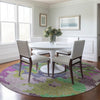 Piper Looms Chantille Geometric ACN1906 Fern Machine Washable Area Rug Round Lifestyle Image Feature
