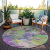 Piper Looms Chantille Geometric ACN1906 Fern Machine Washable Area Rug Round Outdoor Lifestyle Image Feature