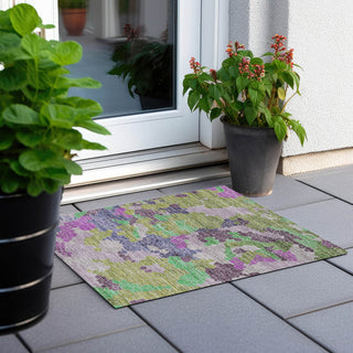 Piper Looms Chantille Geometric ACN1906 Fern Machine Washable Area Rug Scatter Outdoor Lifestyle Image Feature