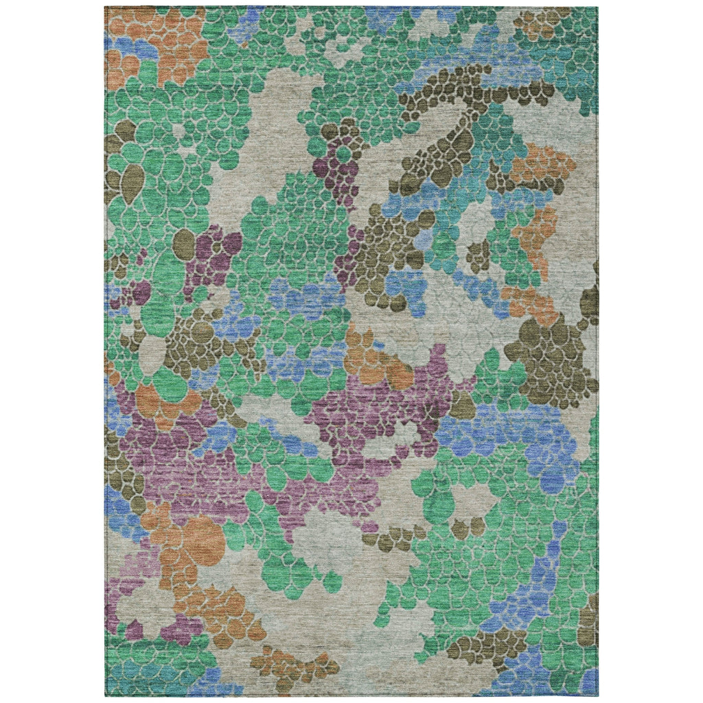 Piper Looms Chantille Geometric ACN1906 Green Machine Washable Area Rug main image