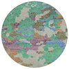 Piper Looms Chantille Geometric ACN1906 Green Machine Washable Area Rug Round Main Image