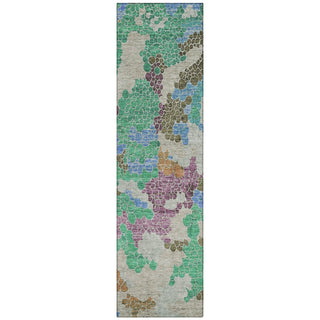 Piper Looms Chantille Geometric ACN1906 Green Machine Washable Area Rug Runner Main Image