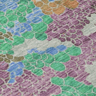 Piper Looms Chantille Geometric ACN1906 Green Machine Washable Area Rug Swatch Image