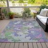 Piper Looms Chantille Geometric ACN1906 Purple Machine Washable Area Rug Outdoor Lifestyle Image Feature