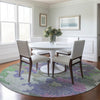 Piper Looms Chantille Geometric ACN1906 Purple Machine Washable Area Rug Round Lifestyle Image Feature