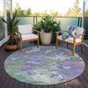 Piper Looms Chantille Geometric ACN1906 Purple Machine Washable Area Rug Round Outdoor Lifestyle Image Feature