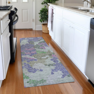 Piper Looms Chantille Geometric ACN1906 Purple Machine Washable Area Rug Runner Lifestyle Image Feature