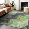 Piper Looms Chantille Abstract ACN1907 Aloe Machine Washable Area Rug Lifestyle Image Feature