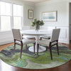 Piper Looms Chantille Abstract ACN1907 Aloe Machine Washable Area Rug Round Lifestyle Image Feature