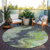 Piper Looms Chantille Abstract ACN1907 Aloe Machine Washable Area Rug Round Outdoor Lifestyle Image Feature