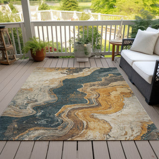 Piper Looms Chantille Abstract ACN1907 Linen Machine Washable Area Rug Outdoor Lifestyle Image Feature