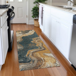Piper Looms Chantille Abstract ACN1907 Linen Machine Washable Area Rug Runner Lifestyle Image Feature