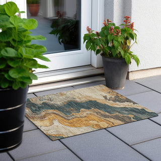 Piper Looms Chantille Abstract ACN1907 Linen Machine Washable Area Rug Scatter Outdoor Lifestyle Image Feature