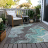 Piper Looms Chantille Abstract ACN1907 Teal Machine Washable Area Rug Outdoor Lifestyle Image Feature