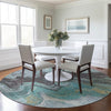 Piper Looms Chantille Abstract ACN1907 Teal Machine Washable Area Rug Round Lifestyle Image Feature
