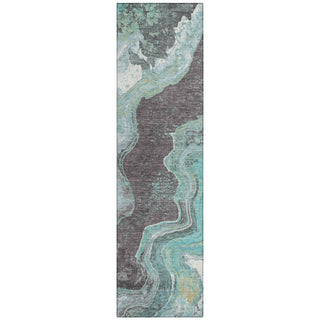 Piper Looms Chantille Abstract ACN1907 Teal Machine Washable Area Rug Runner Main Image