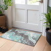 Piper Looms Chantille Abstract ACN1907 Teal Machine Washable Area Rug Scatter Lifestyle Image Feature