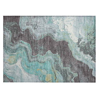 Piper Looms Chantille Abstract ACN1907 Teal Machine Washable Area Rug Scatter Main Image
