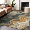 Piper Looms Chantille Abstract ACN1907 Wheat Machine Washable Area Rug Lifestyle Image Feature