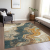 Piper Looms Chantille Abstract ACN1907 Wheat Machine Washable Area Rug Lifestyle Image Feature