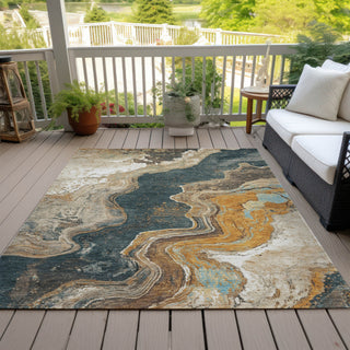 Piper Looms Chantille Abstract ACN1907 Wheat Machine Washable Area Rug Outdoor Lifestyle Image Feature