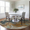 Piper Looms Chantille Abstract ACN1907 Wheat Machine Washable Area Rug Round Lifestyle Image Feature