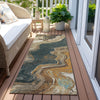 Piper Looms Chantille Abstract ACN1907 Wheat Machine Washable Area Rug Runner Outdoor Lifestyle Image Feature